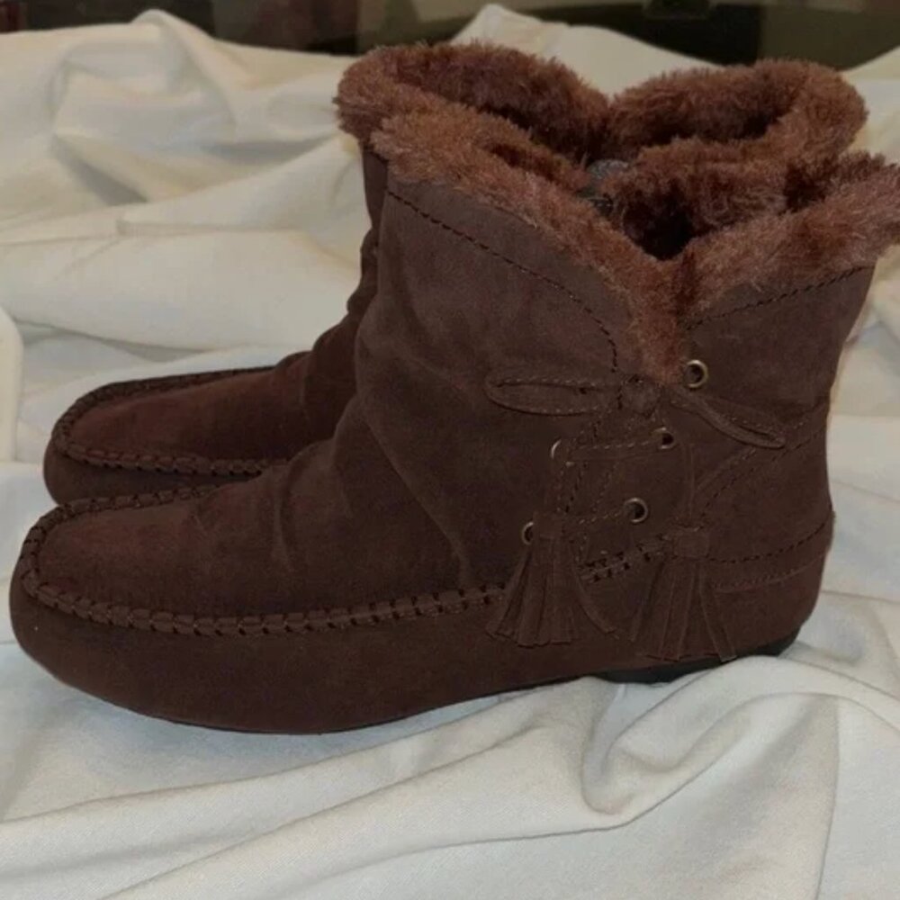 Kalli Collection Brown Moccasin Boots